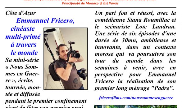 Cimaises d'Azur : Emmanuel Fricero, cinéaste multi-primé à travers le monde