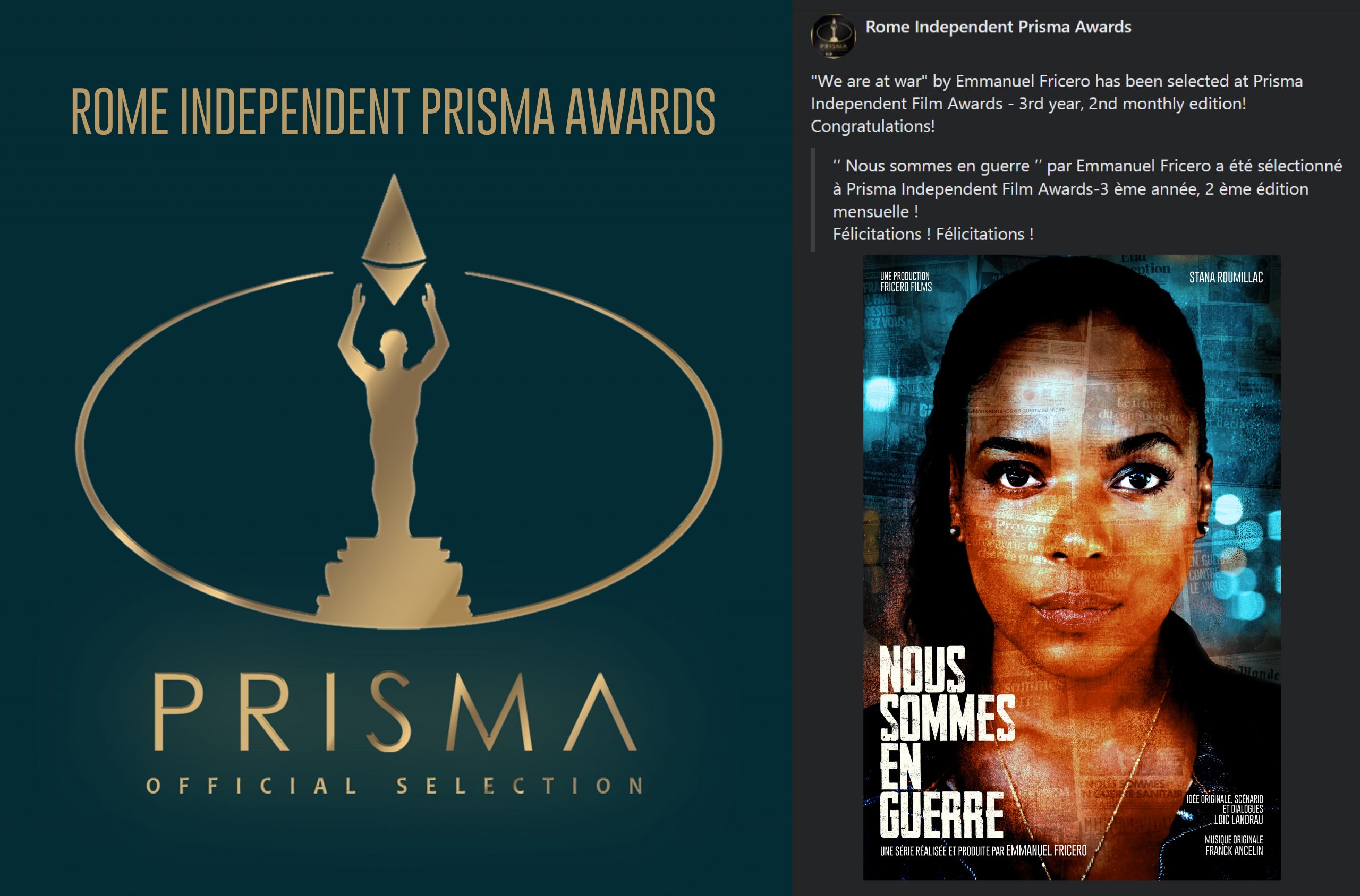 Sélection Officielle au Rome Independent Prisma Awards